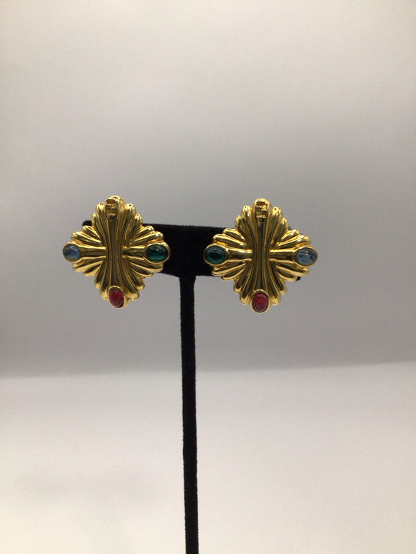 Fendi Gripoix Vintage Earrings clip-on